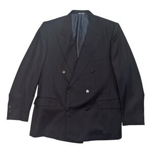 Bernini Beverly Hills Loro Piana Sport Coat Blazer Men Size 46 Wool Blue Striped